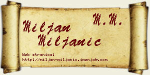 Miljan Miljanić vizit kartica